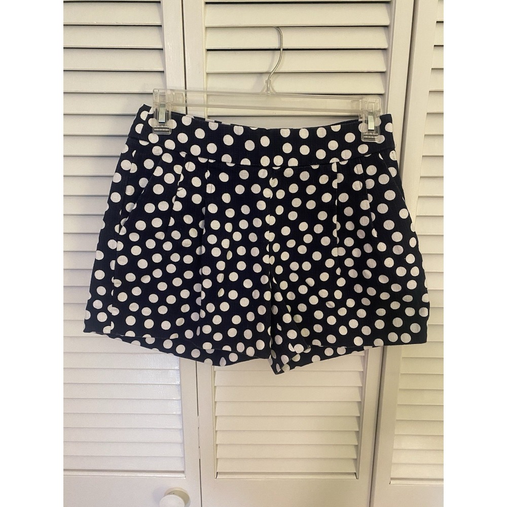 J.Crew Polka Dot Shorts – Size 0 | 100% Cotton | Blue | Classic Preppy Chic